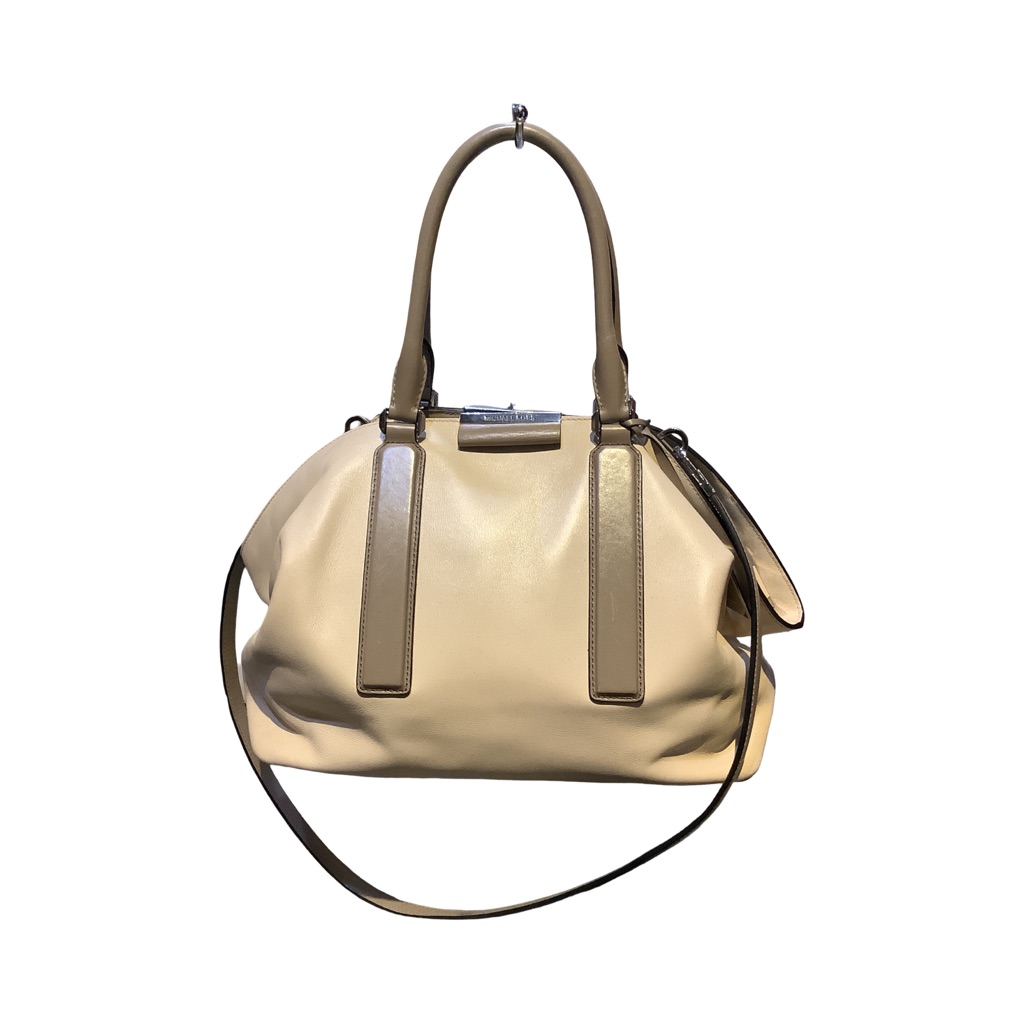 Michael Kors Collection Lexi Lg Cream-Beige Leather Satchel